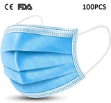 100 X 3 Layer Anti-dust Disposable Face Masks with Elastic Earloop